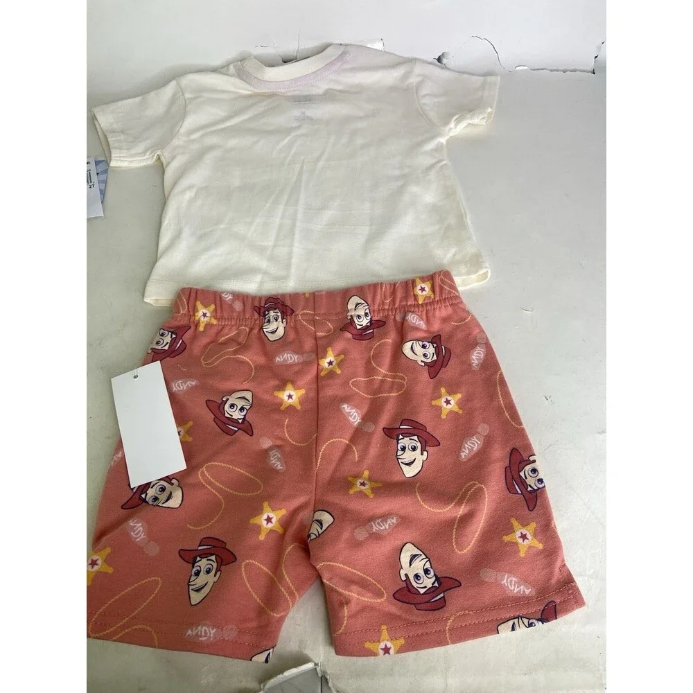 Disney Toy Story Woody Jessie 2 Piece T-Shirt Top Shorts Outfit Set Boys Size 2T